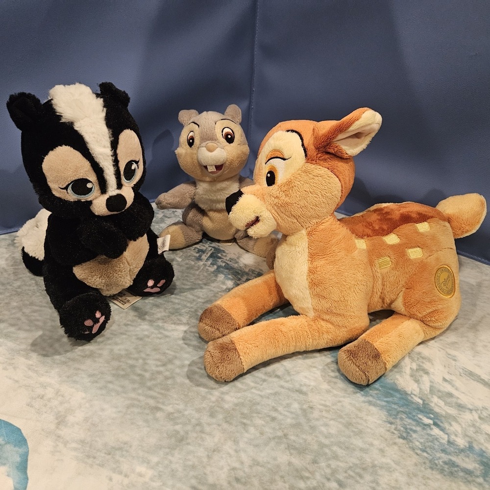 Disney Parks Bambi Thumper Flower Plush Bundle Walt Disney World Deer Rabbit